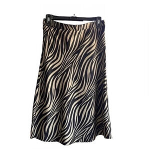 J.CREW Brown Animal Print Casual Flared Skirt Size SP